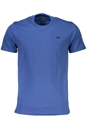 HARMONT&BLAINE Top, Herre, Blå, 2XL, Bomuld, T-shirt lavet af blå bomuld