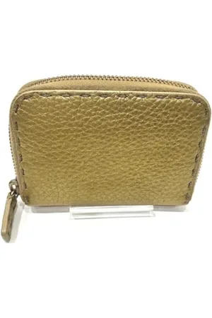 Fendi Pre-owned, Dame, Gul, ONE SIZE, Uld, Pre-owned Laeder punge