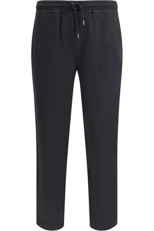 Brunello Cucinelli Bukser, Herre, Sort, 2XL, Bomuld, Monokrome Elastiske Sweatpants