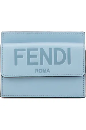 Fendi Pre-owned, Dame, Blå, ONE SIZE, Tyl, Pre-owned Laeder punge