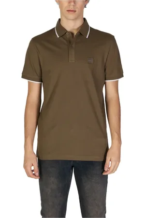 HUGO BOSS Top, Herre, Grøn, 2XL, Bomuld, Kortærmet poloshirt