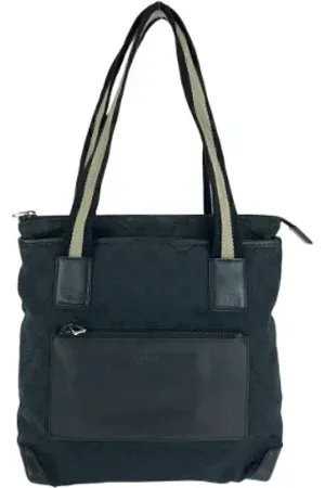 Gucci Pre-owned, Dame, Sort, ONE SIZE, Tyl, Pre-owned Canvas totes