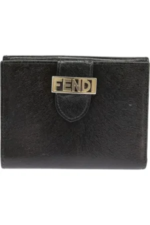 Fendi Pre-owned, Dame, Sort, ONE SIZE, Tyl, Pre-owned Laeder punge