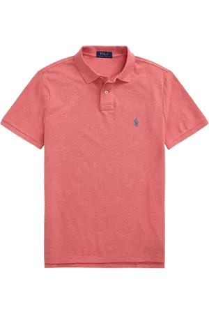 Ralph Lauren Top, Herre, Lyserød, L, Bomuld, Ikonisk Piqué Slim Fit Polo Skjorte