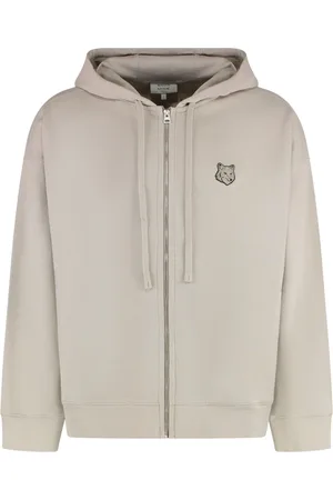 Maison Kitsuné Sweathshirts & Hoodies, Herre, , L, Bomuld, Bomuldshættetrøje med fuld lynlås