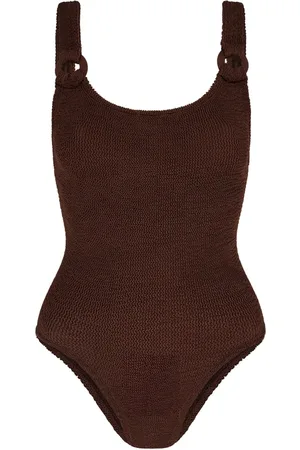 Hunza G Badetøj, Dame, Brun, ONE SIZE, Uld, Metallisk Chokolade Badedragt