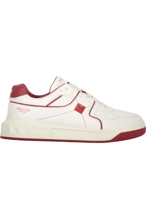 VALENTINO Sko, Herre, Hvid, 43 EU, Læder, Perforerede Læder Lav-Top Sneakers