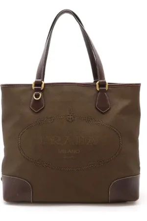 Prada Pre-owned, Dame, Brun, ONE SIZE, Tyl, Pre-owned Canvas prada-tasker