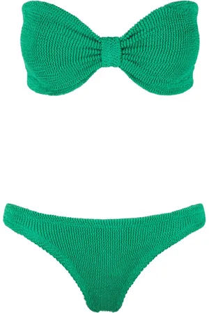 Hunza G Badetøj, Dame, Grøn, ONE SIZE, Krøllet Bandeau Bikini Top