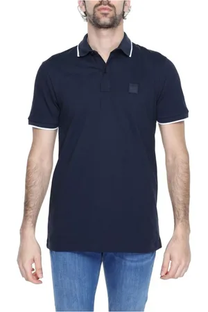 HUGO BOSS Top, Herre, Blå, 2XL, Bomuld, Kortærmet bomuldspolo skjortesamling