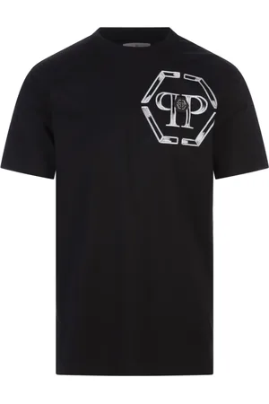 Philipp Plein Top, Herre, Sort, XL, Bomuld, Sort Bomulds T-shirt
