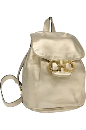 Salvatore Ferragamo Pre-owned, Dame, Gul, ONE SIZE, Uld, Pre-owned Laeder rygsaekke