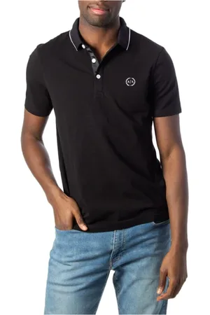 Armani Exchange Top, Herre, Sort, S, Bomuld, Sort Bomuld Polo Skjorte