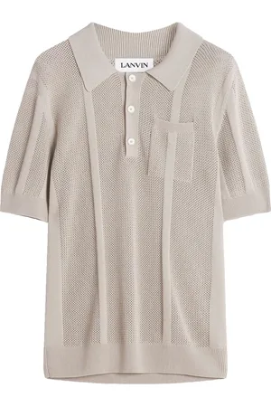 Lanvin Top, Herre, , S, Bomuld, Perforeret Strikket Polo