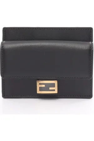 Fendi Pre-owned, Dame, Sort, ONE SIZE, Tyl, Pre-owned Laeder punge