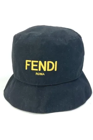 Fendi Pre-owned, Dame, Sort, ONE SIZE, Bomuld, Pre-owned Bomuld hatte