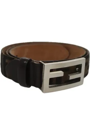 Fendi Pre-owned, Dame, Brun, ONE SIZE, Tyl, Pre-owned Canvas baelter