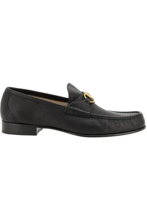 VALENTINO GARAVANI Sko, Herre, Sort, 39 EU, Læder, Moderne læderloafers med VLogo-plakette