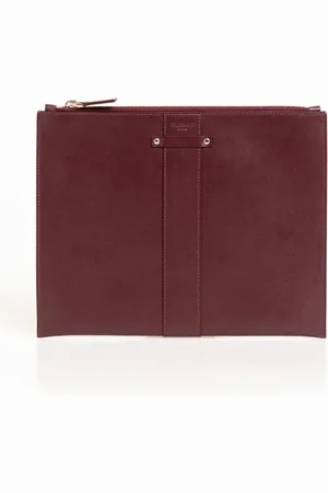 Trussardi Tilbehør, Herre, Brun, ONE SIZE, Læder, Læderpung med lynlås og nitter