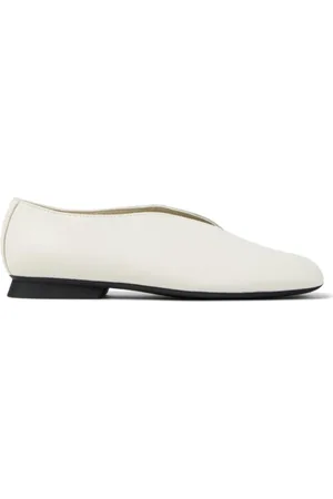 Camper Sko, Dame, Hvid, 36 EU, Læder, Hvid læder balletflader Elegant design
