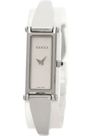Gucci Pre-owned, Dame, Grå, ONE SIZE, Tyl, Pre-owned Rustfrit stal watches