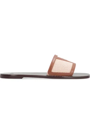 VALENTINO GARAVANI Sko, Dame, Brun, 38 EU, Bomuld, Superstar Square Toeline Lamme Bomuld Slides