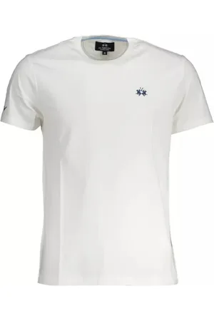La Martina Top, Herre, Hvid, M, Bomuld, Hvid Broderet Tee Elegant Stil
