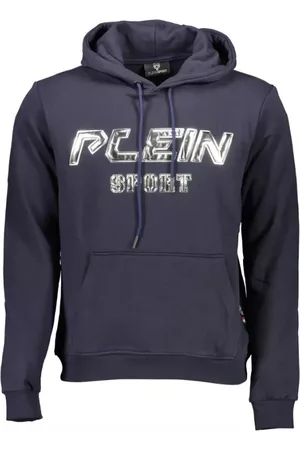 Philipp Plein Sweathshirts & Hoodies, Herre, Blå, L, Bomuld, Elektrisk blå hættetrøje med logo-detalje