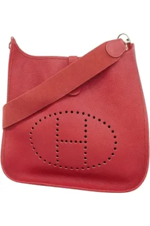 Hermès Pre-owned, Dame, Rød, ONE SIZE, Uld, Pre-owned Laeder skuldertasker