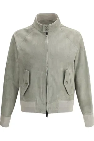 SALVATORE SANTORO Jakke, Herre, Grå, M, Suede, Elegant Suede Jacket