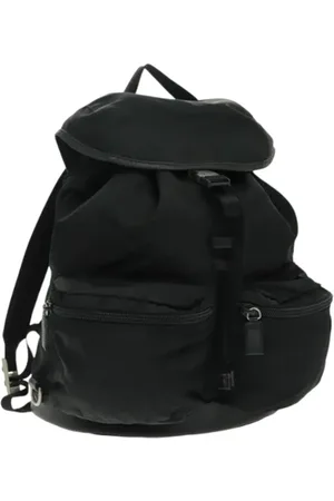 Prada Pre-owned, Dame, Sort, ONE SIZE, Uld, Pre-owned Laeder rygsaekke