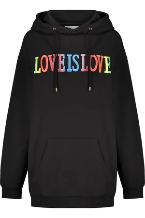 Alberta Ferretti Sweathshirts & Hoodies, Dame, Sort, XS, Bomuld, Bomuldshættetrøje med kængurulomme
