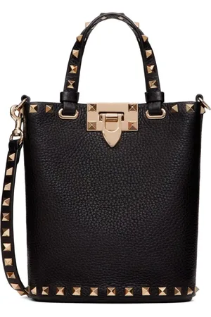 VALENTINO GARAVANI Taske, Dame, Sort, ONE SIZE, Læder, Sort læder Rockstud pyntet håndtaske