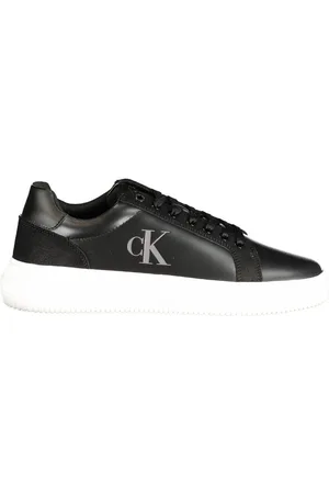 Calvin Klein Sko, Herre, Sort, 45 EU, Polyester, Sort Polyester Sneaker med Print