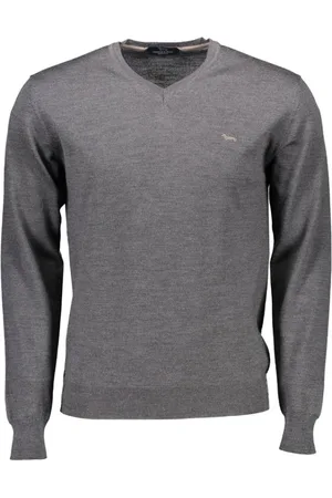 HARMONT&BLAINE Strik, Herre, Grå, 2XL, Uld, Grå uld herre sweater
