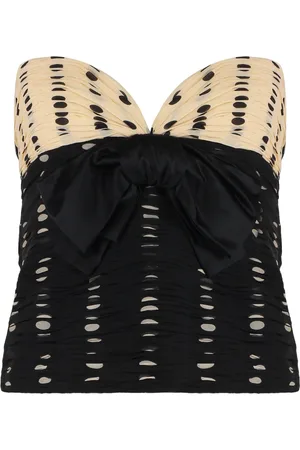 VALENTINO GARAVANI Top, Dame, , S, Chiffon, Polka-dot chiffon top med sløjfe