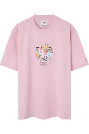 Barbour Top, Herre, Lyserød, M, Trykt lyserød T-shirt