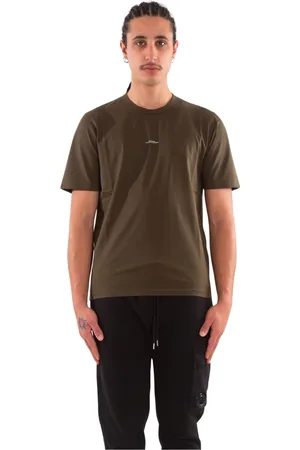 C.P. Company Top, Herre, Grøn, S, Trykt Logo Tee i Jersey Stof