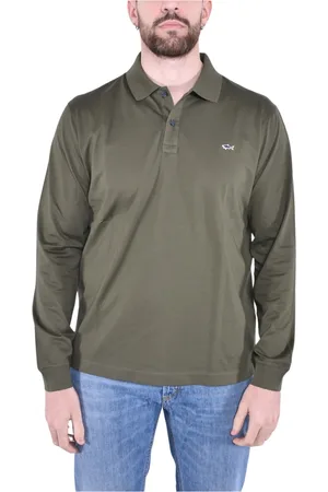 Paul & Shark Top, Herre, Grøn, 4XL, Bomuld, Langærmet bomuldspolo