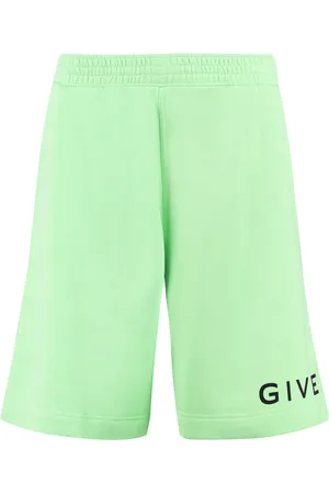 Givenchy Shorts, Herre, Grøn, S, Bomuld, Logo Print Bomuld Sweatshorts