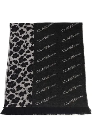 Roberto Cavalli Tilbehør, Dame, Sort, ONE SIZE, Animalier Tørklæde - Elegant Statement Piece
