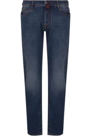 Jacob Cohen Jeans, Herre, Blå, W40, Denim, Kontraststing Regular Fit Denim Jeans