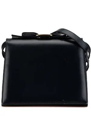 Salvatore Ferragamo Pre-owned, Dame, Sort, ONE SIZE, Uld, Pre-owned Laeder skuldertasker