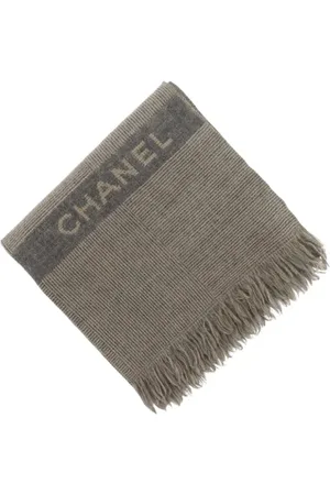 CHANEL Pre-owned, Dame, Grå, ONE SIZE, Uld, Pre-owned Uld trklaeder