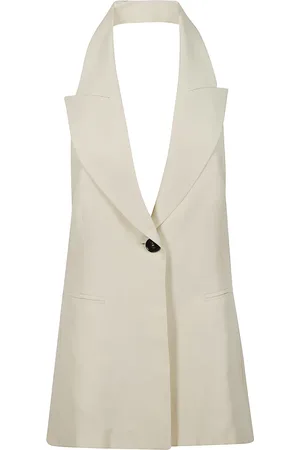 LIVIANA CONTI Jakke, Dame, Hvid, S, Linned, Elegant Bobby Vest Kjole