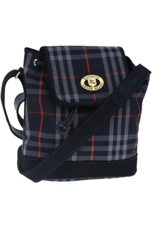 Burberry Pre-owned, Dame, Blå, ONE SIZE, Uld, Pre-owned Canvas skuldertasker