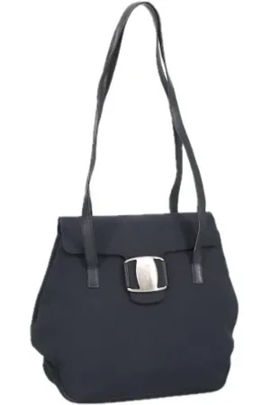 Salvatore Ferragamo Pre-owned, Dame, Sort, ONE SIZE, Uld, Pre-owned Canvas skuldertasker