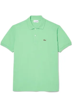 Lacoste Top, Herre, Grøn, L, Bomuld, Klassisk Polo Skjorte i Bomuld Piqué