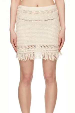 Isabel Marant Nederdel, Dame, , S, Bomuld, Ecru Bomuld Nederdel Nederdel