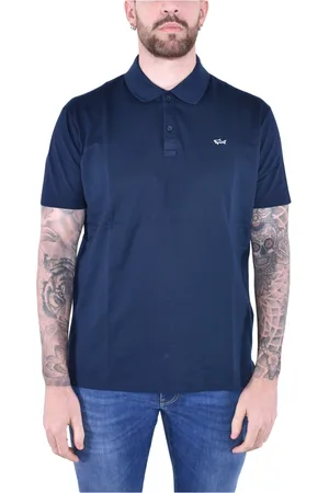 Paul & Shark Top, Herre, Blå, 3XL, Bomuld, Kortærmet Bomuld Pique Polo Skjorte